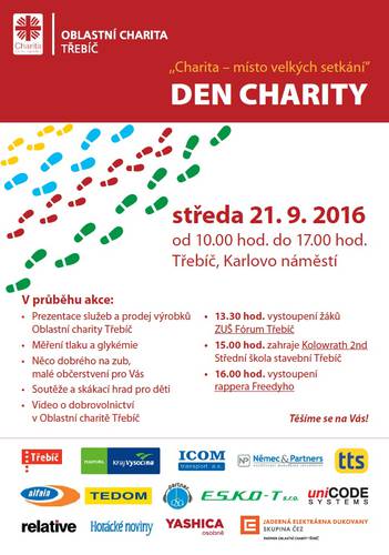 Plakát - Den Charity v Třebíči 21.9.2016