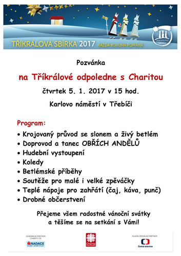 Pozvánka-Tříkrálové odpoledne 5.1.2017 v 15 h