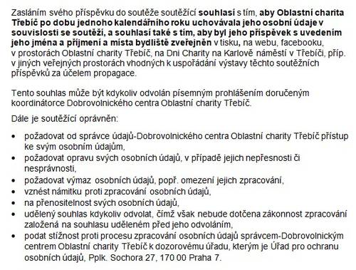 Uchování a zpracování osobních dat - informace