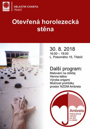 Plakátek - Otevřená horolez. stěna