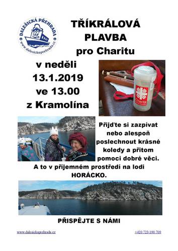 Plakátek-Plavba se třemi králi po Dalešické přehradě