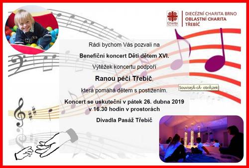 Pozvánka na koncert DĚTI DĚTEM XVI.