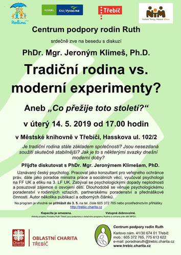Tradiční rodina vs. experiment_plakát