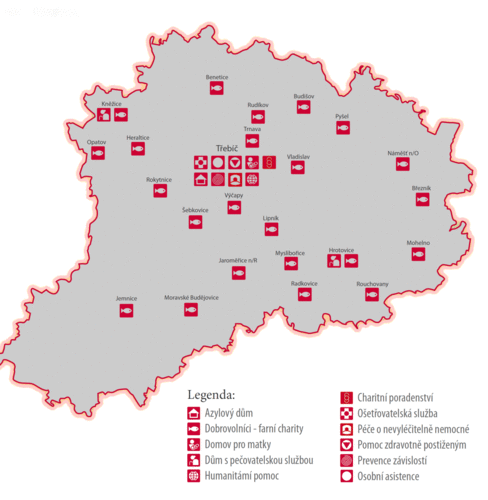 Mapka služeb - kde pomáháme